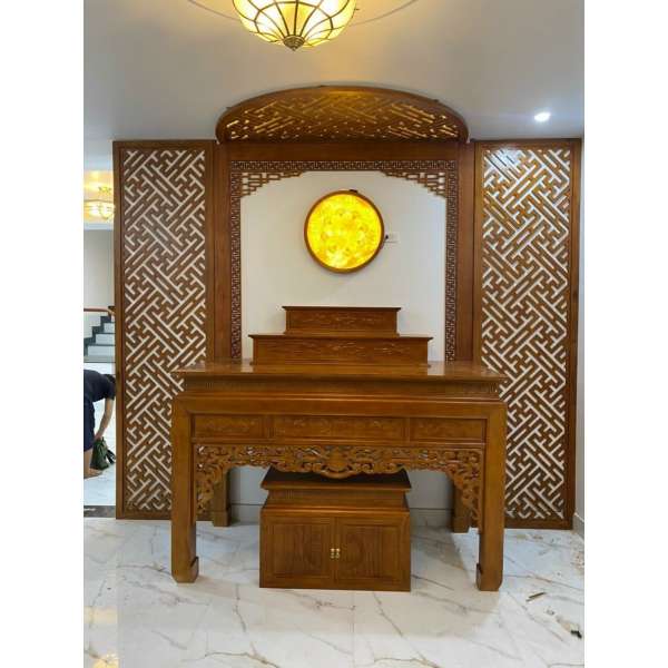 Bàn thờ TAM CẤP gỗ sồi Nga TT08